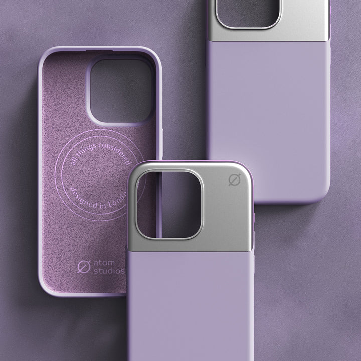 MagSafe Silicone Aluminum iPhone 15 Pro Case Eco Slim Protection Atom Studios#color_digital-lavender