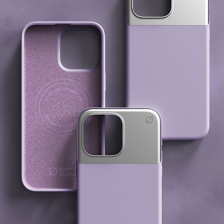 MagSafe Silicone Aluminum iPhone 15 Pro Max Case Eco Slim Protection Atom Studios#color_digital-lavender