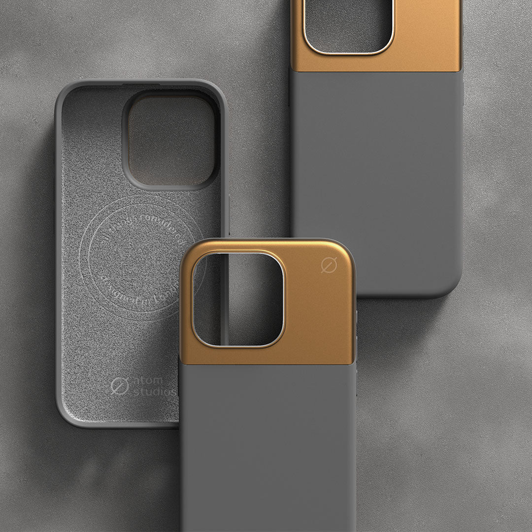 MagSafe Silicone Aluminum iPhone 15 Pro Case Eco Slim Protection Atom Studios#color_arctic-grey