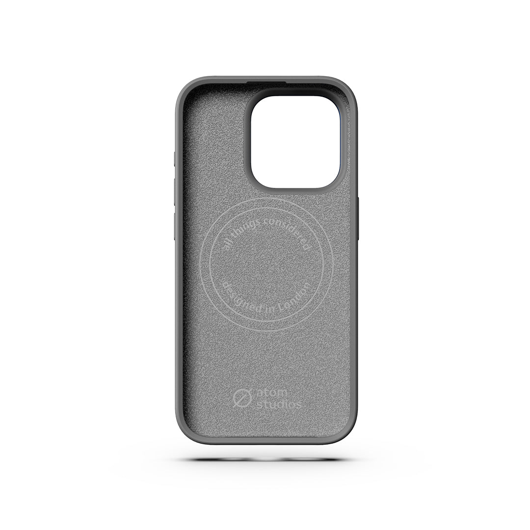 MagSafe Silicone Aluminum iPhone 15 Pro Case Eco Slim Protection Atom Studios#color_arctic-grey