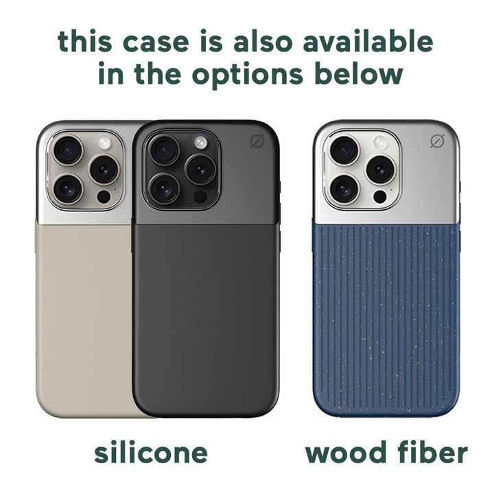MagSafe Eco Wood Fibre and Aluminum iPhone 15 Pro Case Eco Slim Protection Atom Studios#color_ink-blue