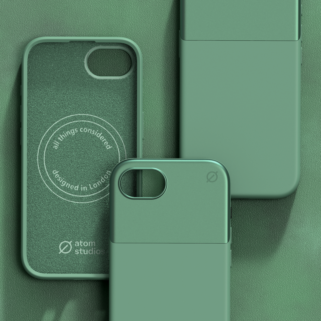 MagSafe Silicone Aluminum iPhone 16e Case Eco Slim Protection Atom Studios#color_marine-green