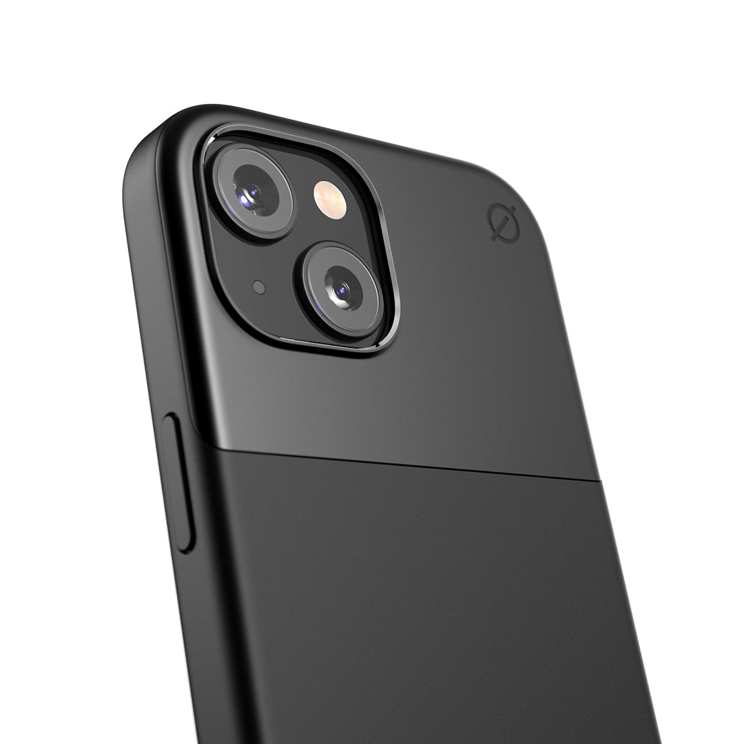 MagSafe Silicone Aluminum iPhone 15 Case Eco Slim Protection Atom Studios#color_carbon-black