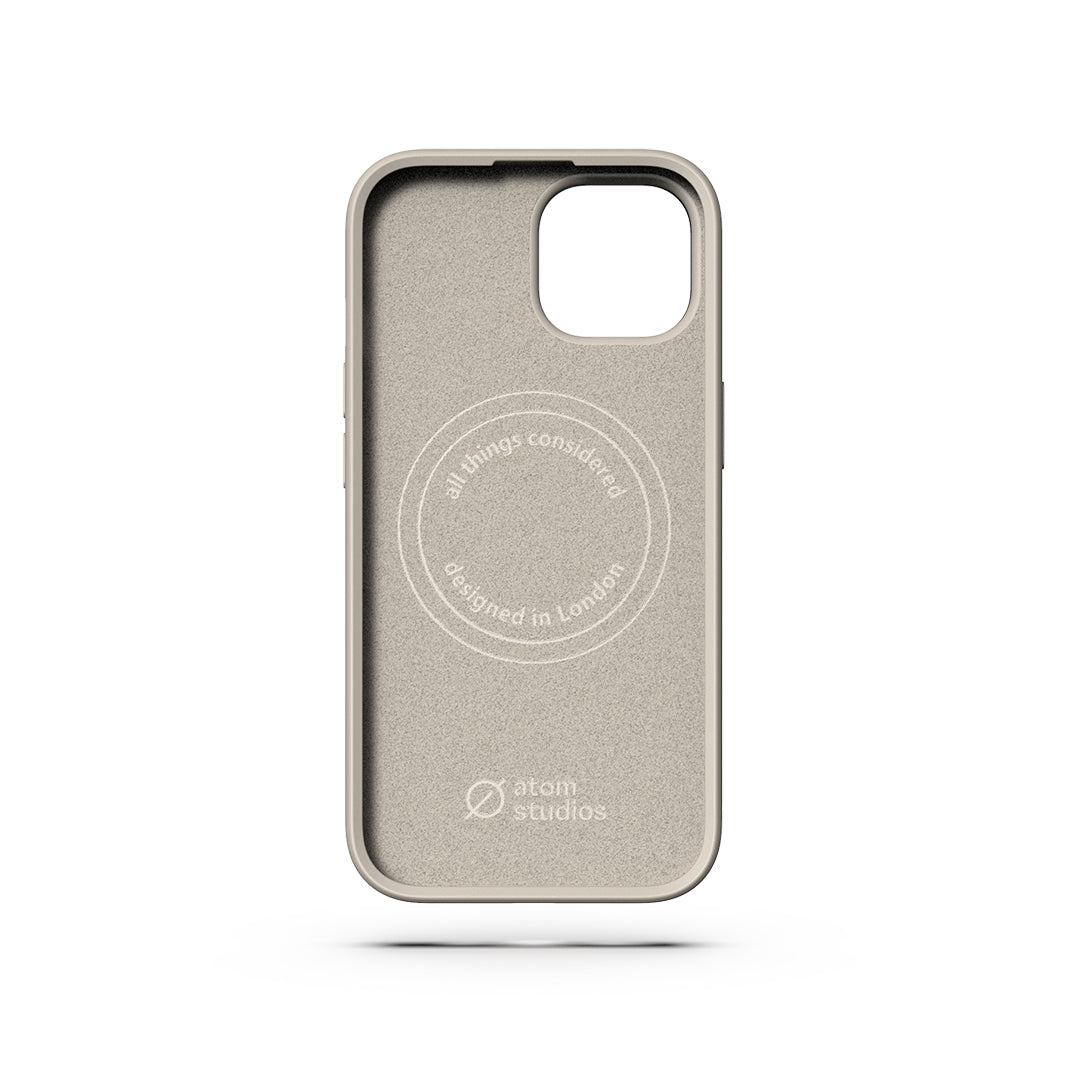 MagSafe Silicone Aluminum iPhone 15 Case Eco Slim Protection Atom Studios#color_stone-beige