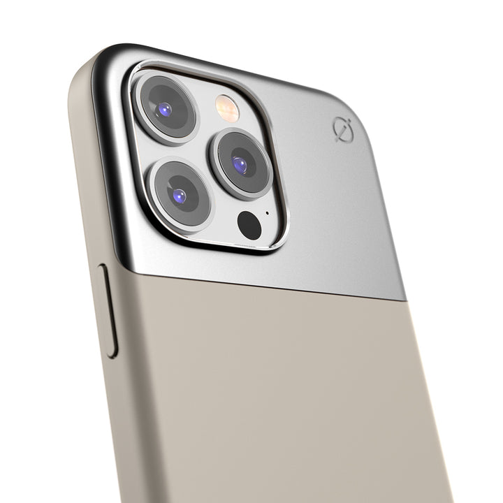MagSafe Silicone Aluminum iPhone 15 Pro Max Case Eco Slim Protection Atom Studios#color_stone-beige