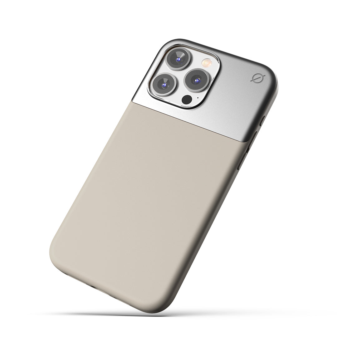 MagSafe Silicone Aluminum iPhone 15 Pro Max Case Eco Slim Protection Atom Studios#color_stone-beige