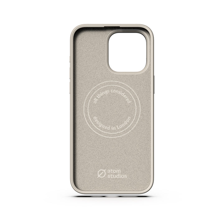 MagSafe Silicone Aluminum iPhone 15 Pro Max Case Eco Slim Protection Atom Studios#color_stone-beige