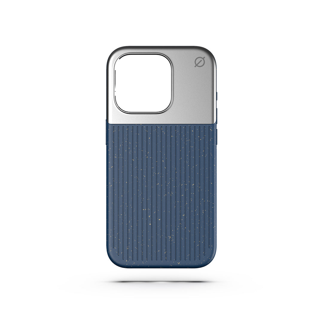 MagSafe Eco Wood Fibre and Aluminum iPhone 15 Pro Case Eco Slim Protection Atom Studios#color_ink-blue