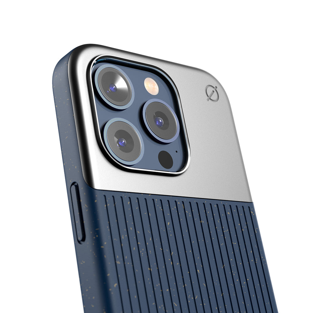 MagSafe Eco Wood Fibre and Aluminum iPhone 15 Pro Case Eco Slim Protection Atom Studios#color_ink-blue