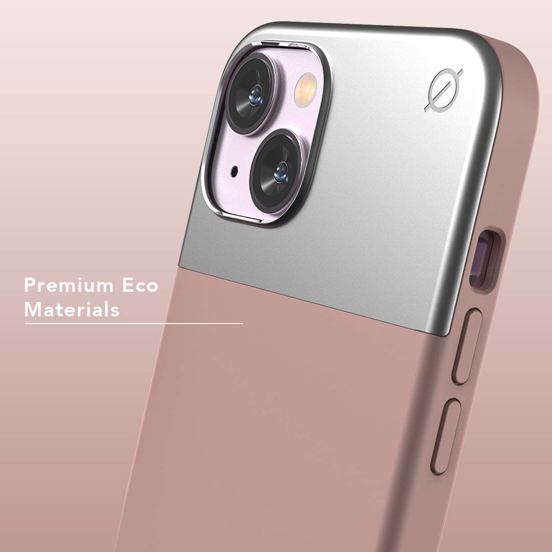 MagSafe Silicone Aluminium iPhone 14 Case Eco Slim Protection Atom Studios#color_pink-clay