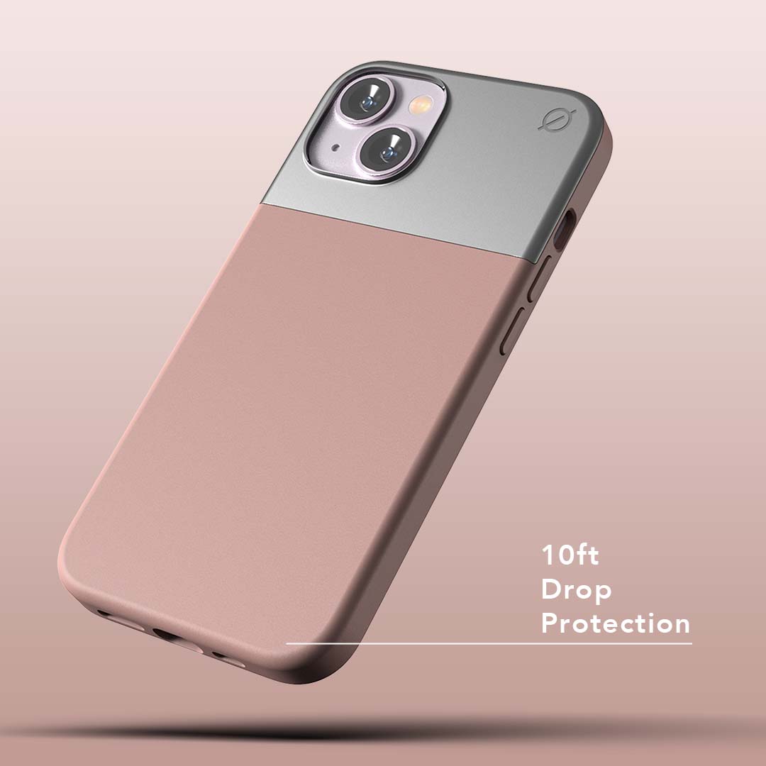 MagSafe Silicone Aluminium iPhone 14 Case Eco Slim Protection Atom Studios#color_pink-clay