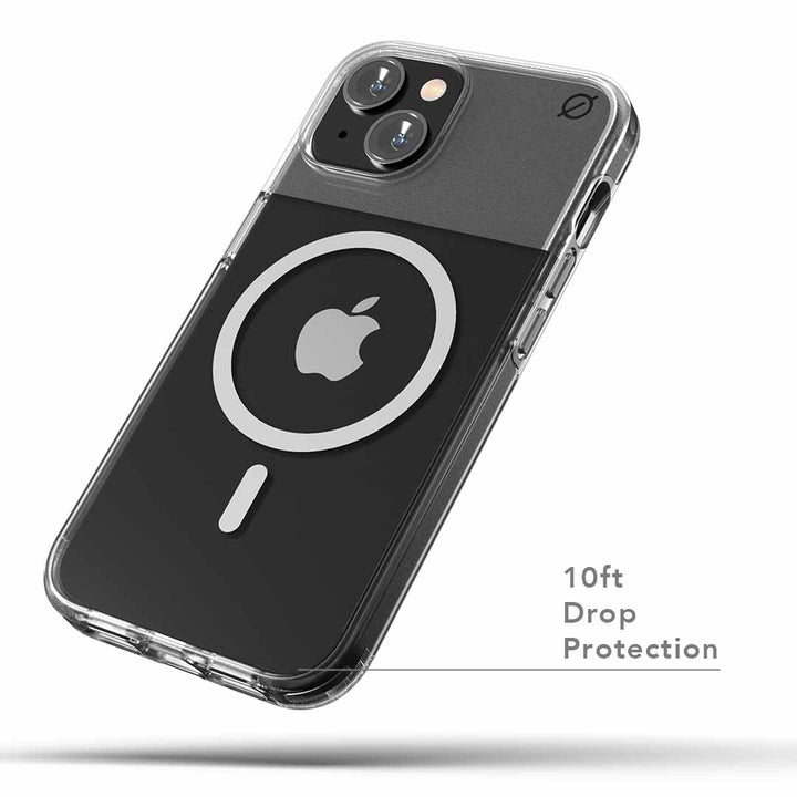 MagSafe Clear Aluminium iPhone 14 Case Eco Slim Protection Atom Studios#colour_clear