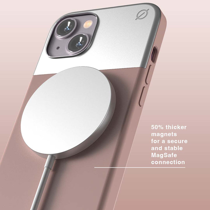MagSafe Silicone Aluminium iPhone 14 Case Eco Slim Protection Atom Studios#color_pink-clay