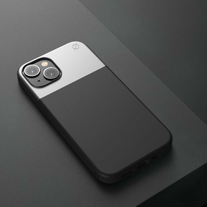 MagSafe Silicone Aluminium iPhone 14 Case Eco Slim Protection Atom Studios#color_carbon-black