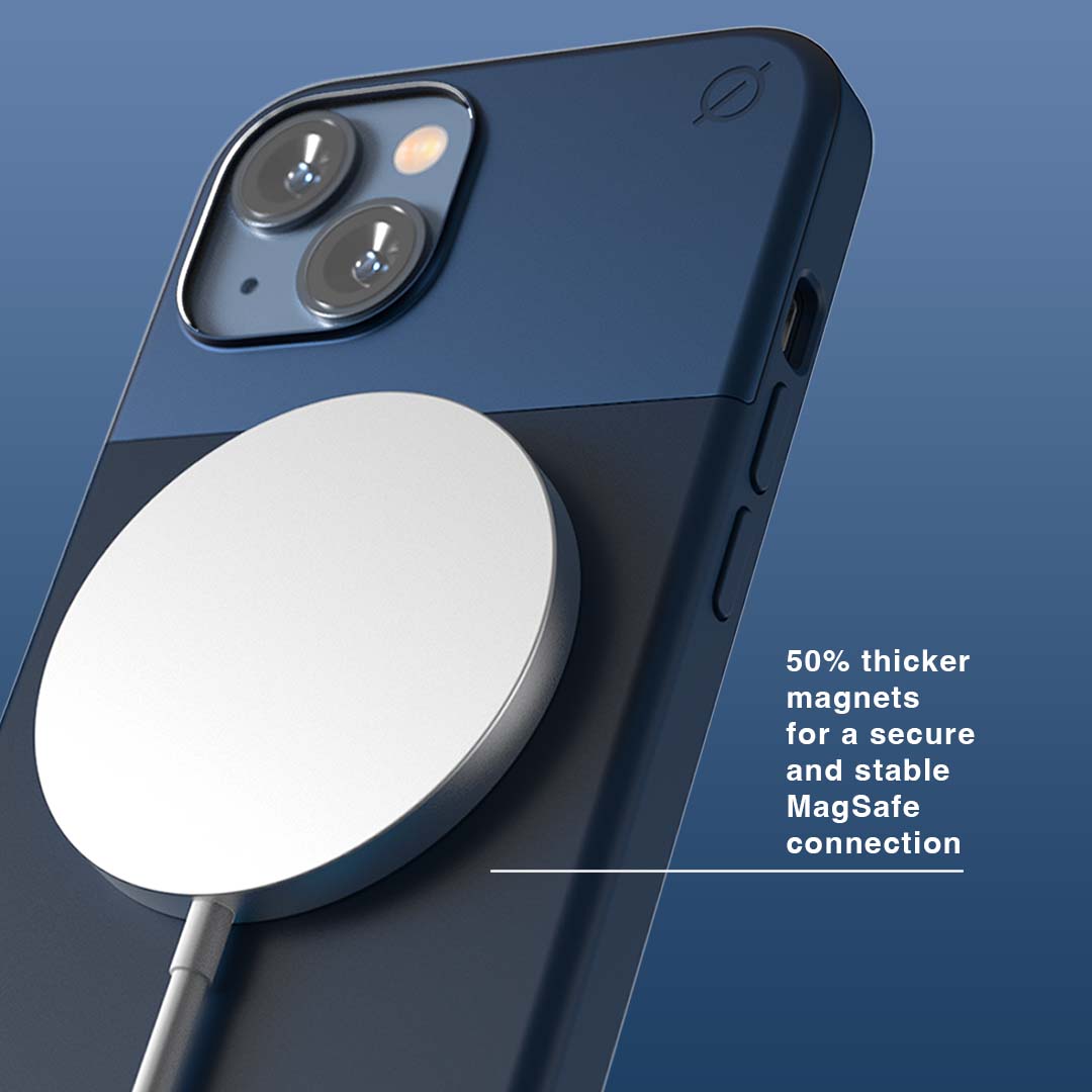 MagSafe Silicone Aluminum iPhone 14 Case Eco Slim Protection Atom Studios#color_ink-blue