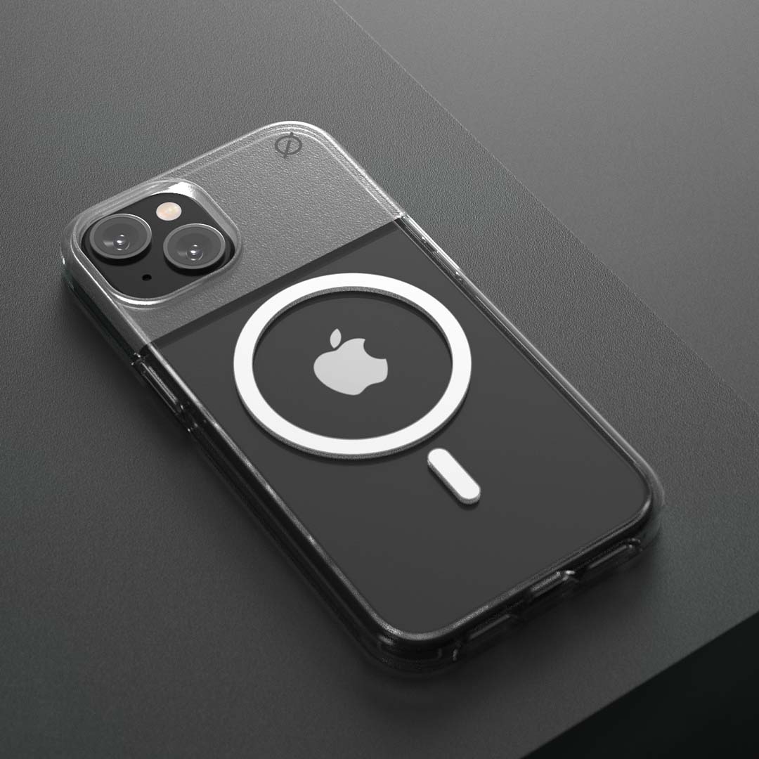 MagSafe Clear Aluminium iPhone 14 Case Eco Slim Protection Atom Studios#colour_clear