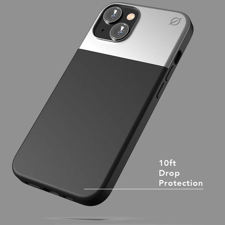 MagSafe Silicone Aluminium iPhone 14 Case Eco Slim Protection Atom Studios#color_carbon-black