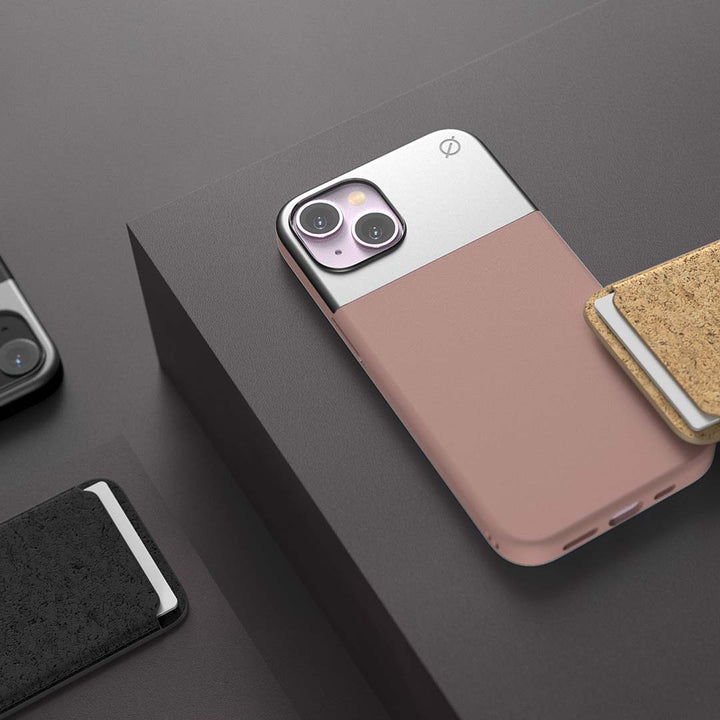 MagSafe Silicone Aluminium iPhone 14 Case Eco Slim Protection Atom Studios#color_pink-clay