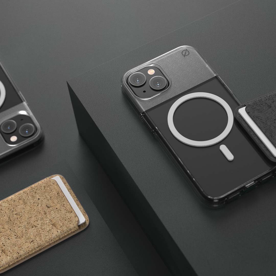 MagSafe Clear Aluminium iPhone 14 Case Eco Slim Protection Atom Studios#colour_clear