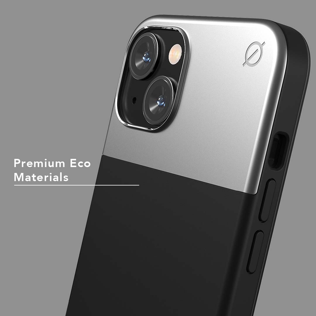 MagSafe Silicone Aluminium iPhone 14 Case Eco Slim Protection Atom Studios#color_carbon-black