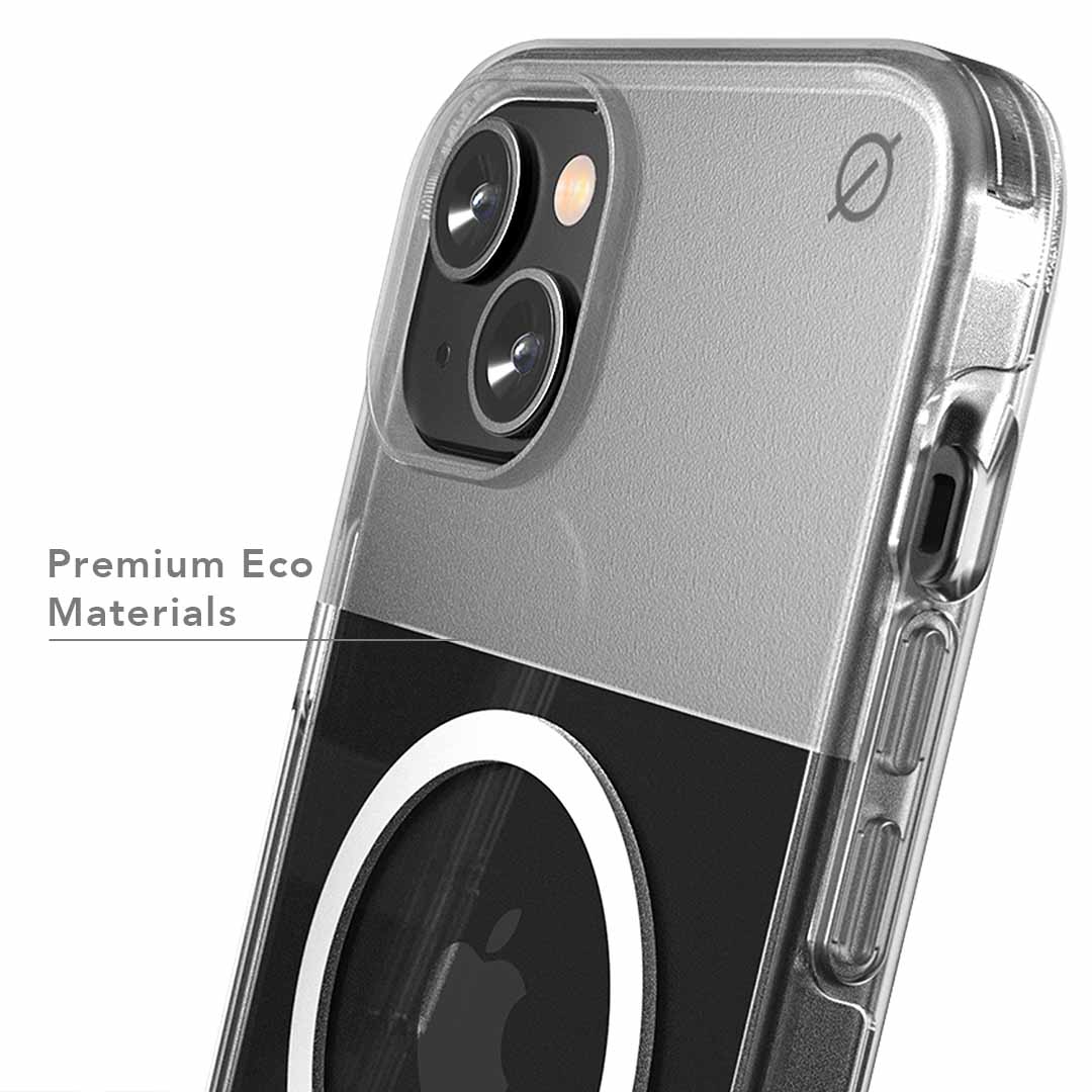 MagSafe Clear Aluminium iPhone 14 Max Case Eco Slim Protection Atom Studios#colour_clear