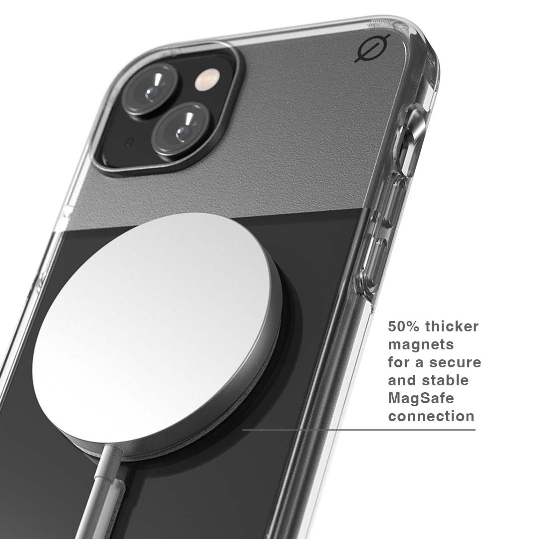 MagSafe Clear Aluminium iPhone 14 Max Case Eco Slim Protection Atom Studios#colour_clear