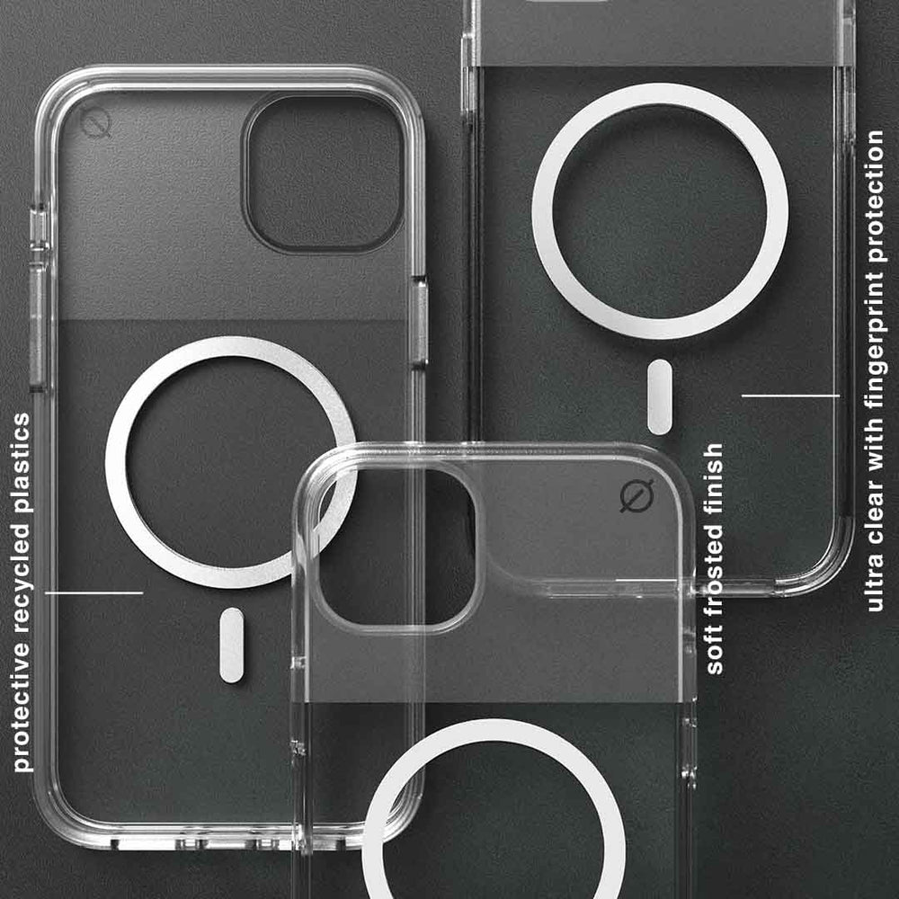 MagSafe Clear Aluminium iPhone 14 Max Case Eco Slim Protection Atom Studios#colour_clear