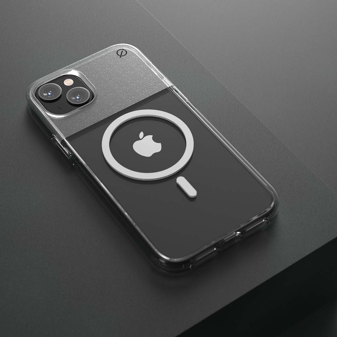 MagSafe Clear Aluminium iPhone 14 Max Case Eco Slim Protection Atom Studios#colour_clear