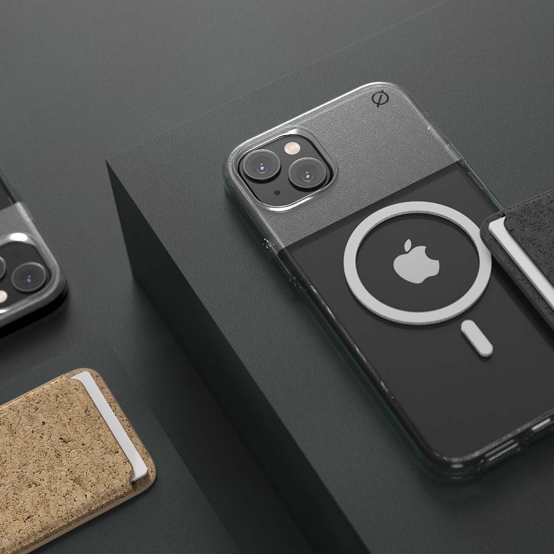 MagSafe Clear Aluminium iPhone 14 Max Case Eco Slim Protection Atom Studios#colour_clear