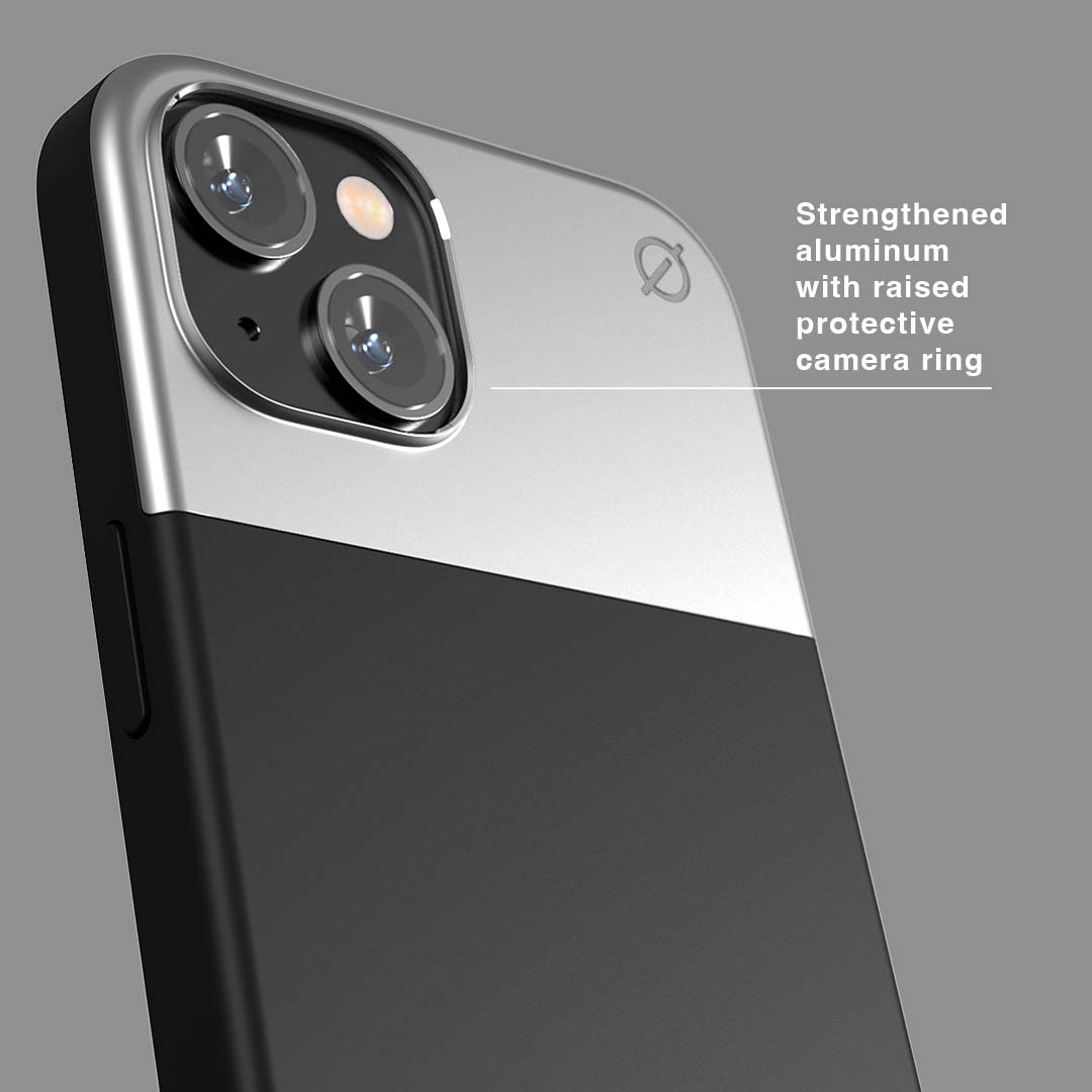 MagSafe Silicone Aluminium iPhone 14 Case Eco Slim Protection Atom Studios#color_carbon-black