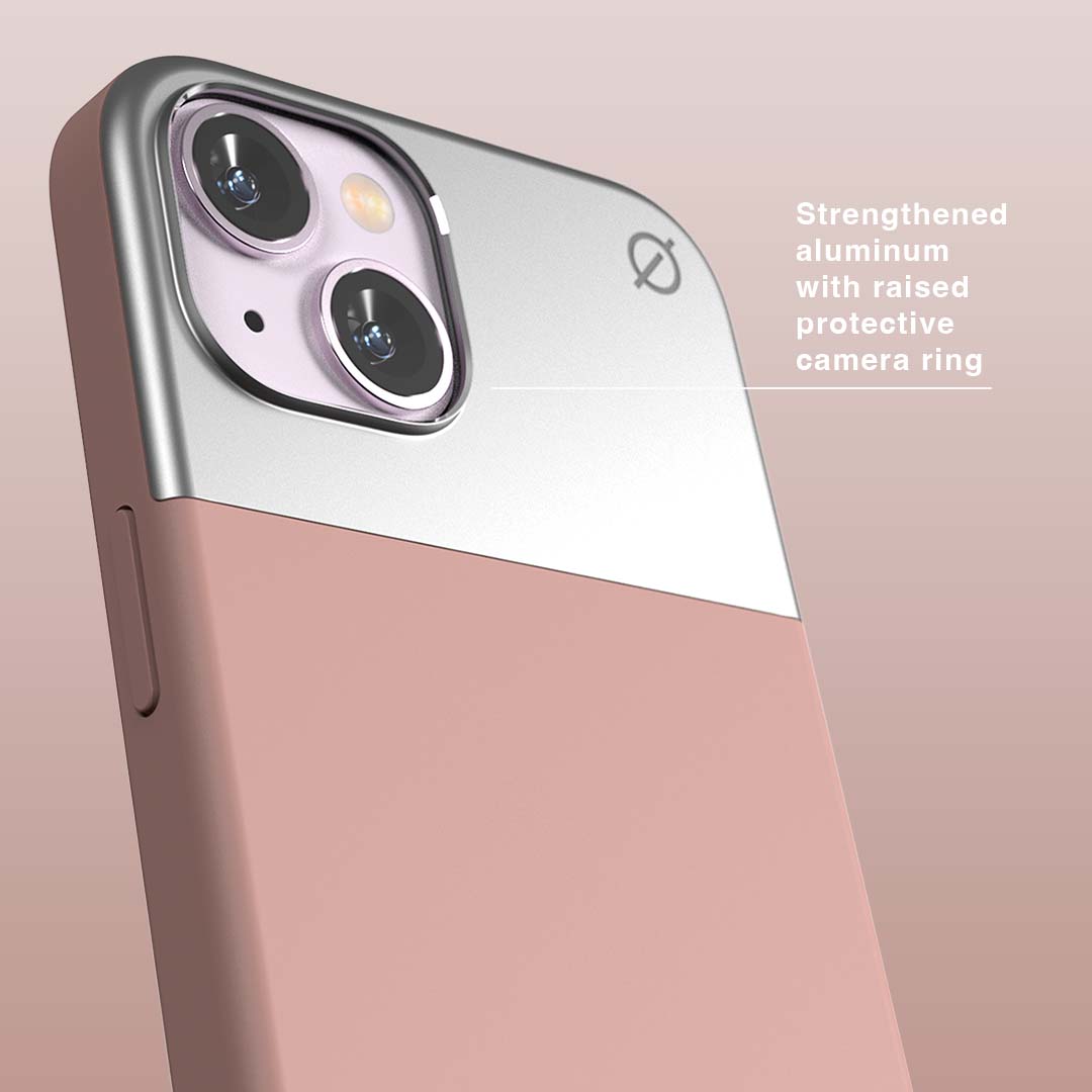 MagSafe Silicone Aluminium iPhone 14 Case Eco Slim Protection Atom Studios#color_pink-clay