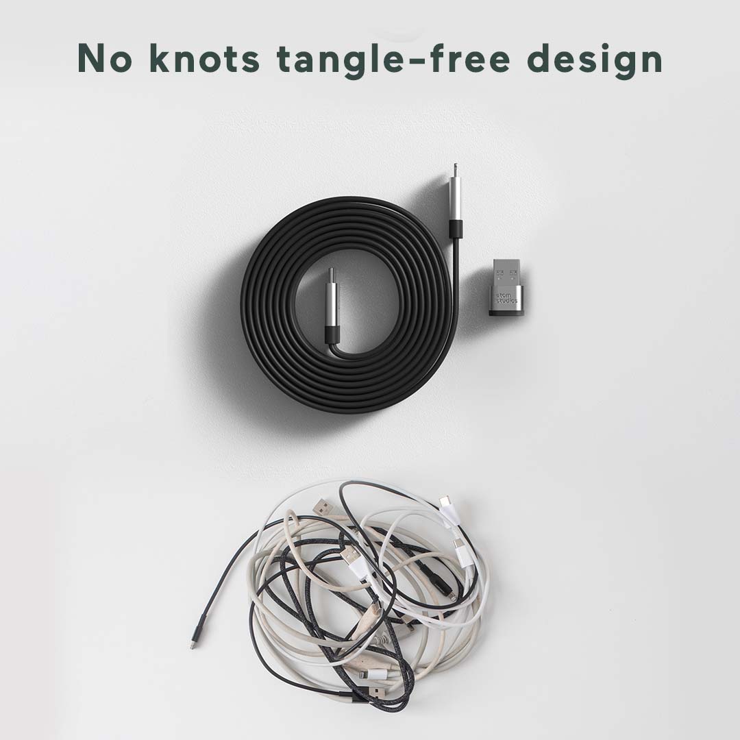 Ultra Fast Charge USB-C Cable with Weight | Atom Studios#color_carbon-black