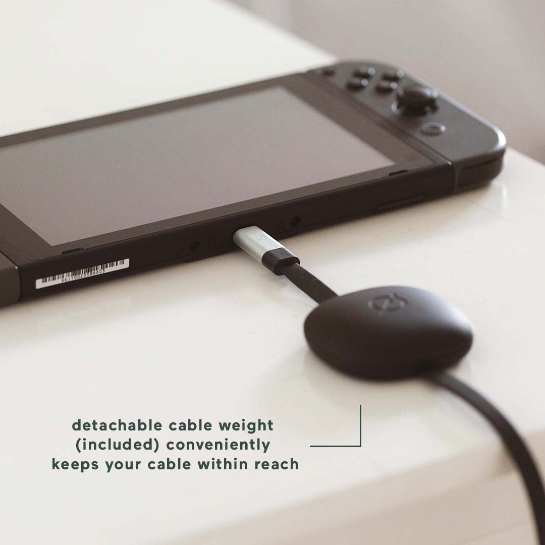 Ultra Fast Charge USB-C Cable with Weight | Atom Studios#color_carbon-black