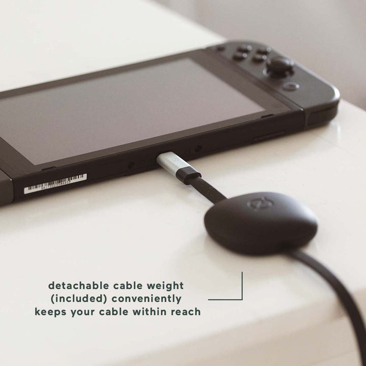 Ultra Fast Charge USB-C Cable with Weight | Atom Studios#color_carbon-black