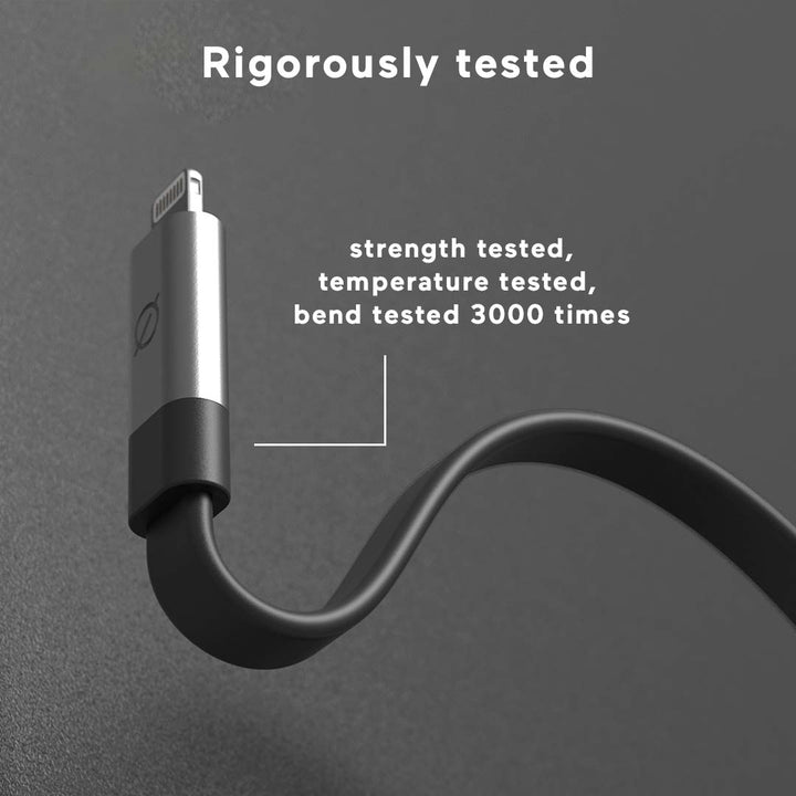 Ultra Fast Charge Lightning Cable with Weight | Atom Studios#color_carbon-black