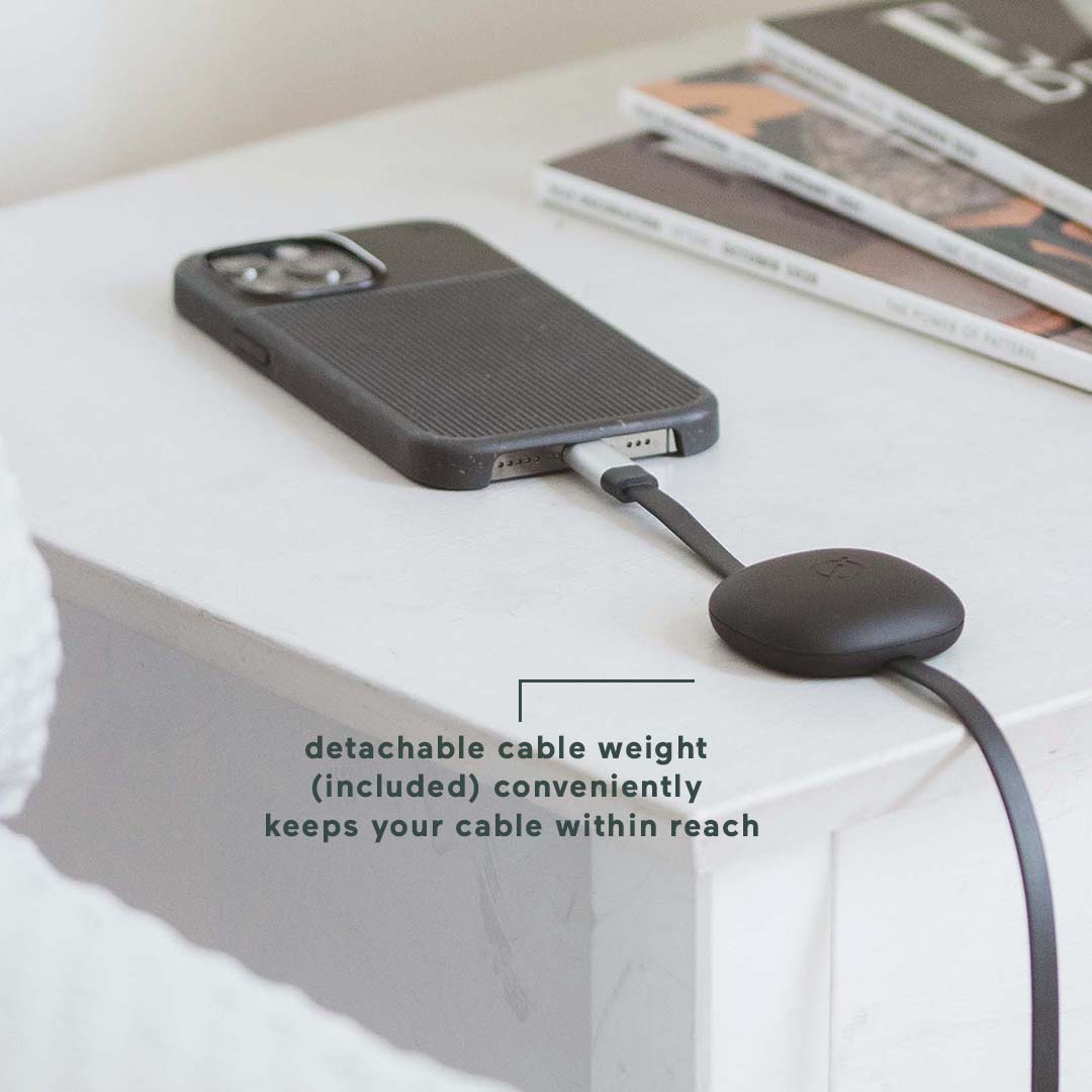 Ultra Fast Charge Lightning Cable with Weight | Atom Studios#color_carbon-black