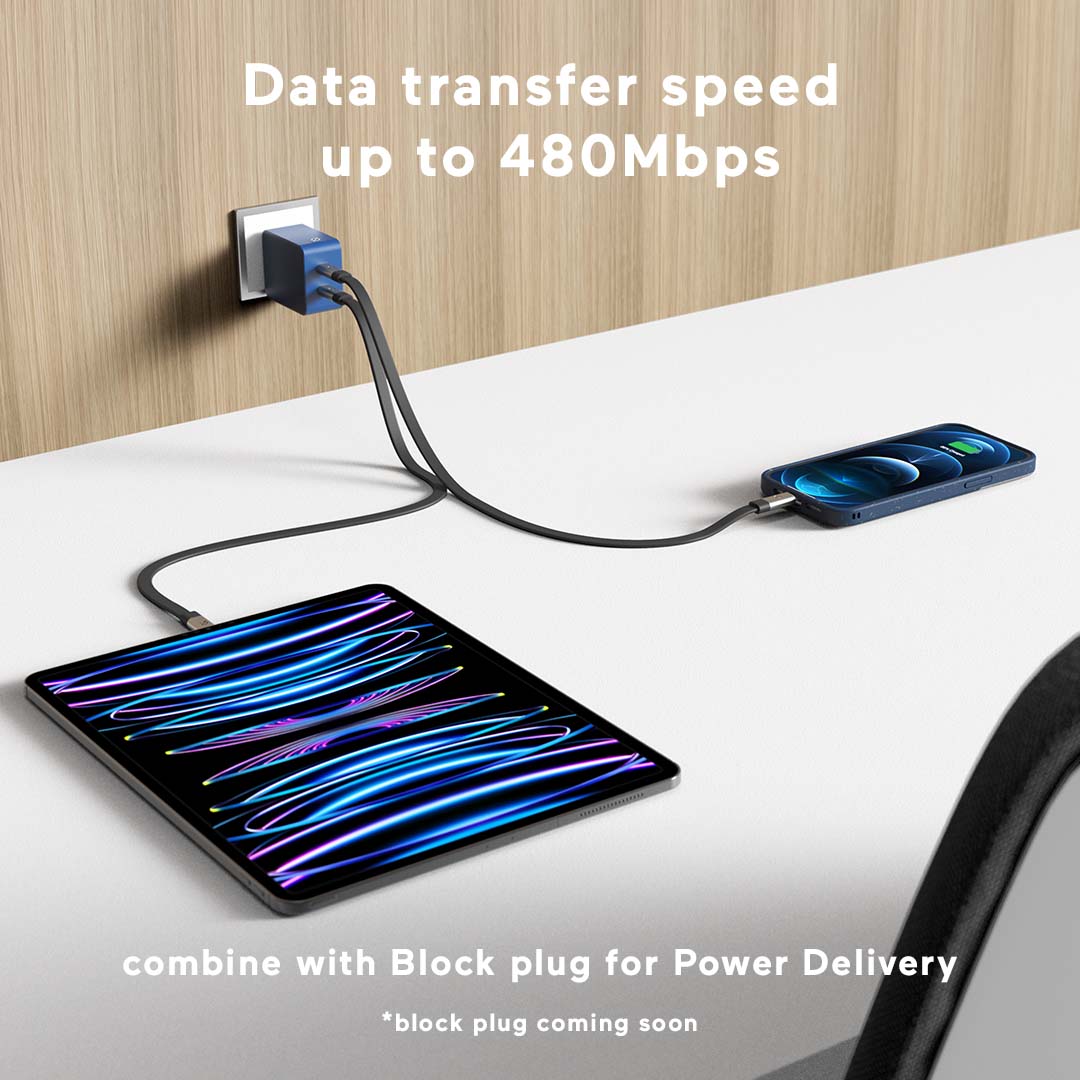 Ultra Fast Charge Lightning Cable with Weight | Atom Studios#color_carbon-black