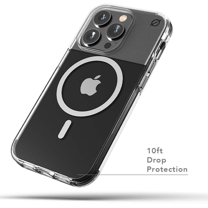 MagSafe Clear Aluminium iPhone 14 Pro Case Eco Slim Protection Atom Studios#colour_clear