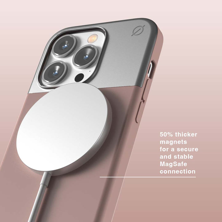 MagSafe Silicone Aluminum iPhone 14 Pro Case Eco Slim Protection Atom Studios#color_pink-clay