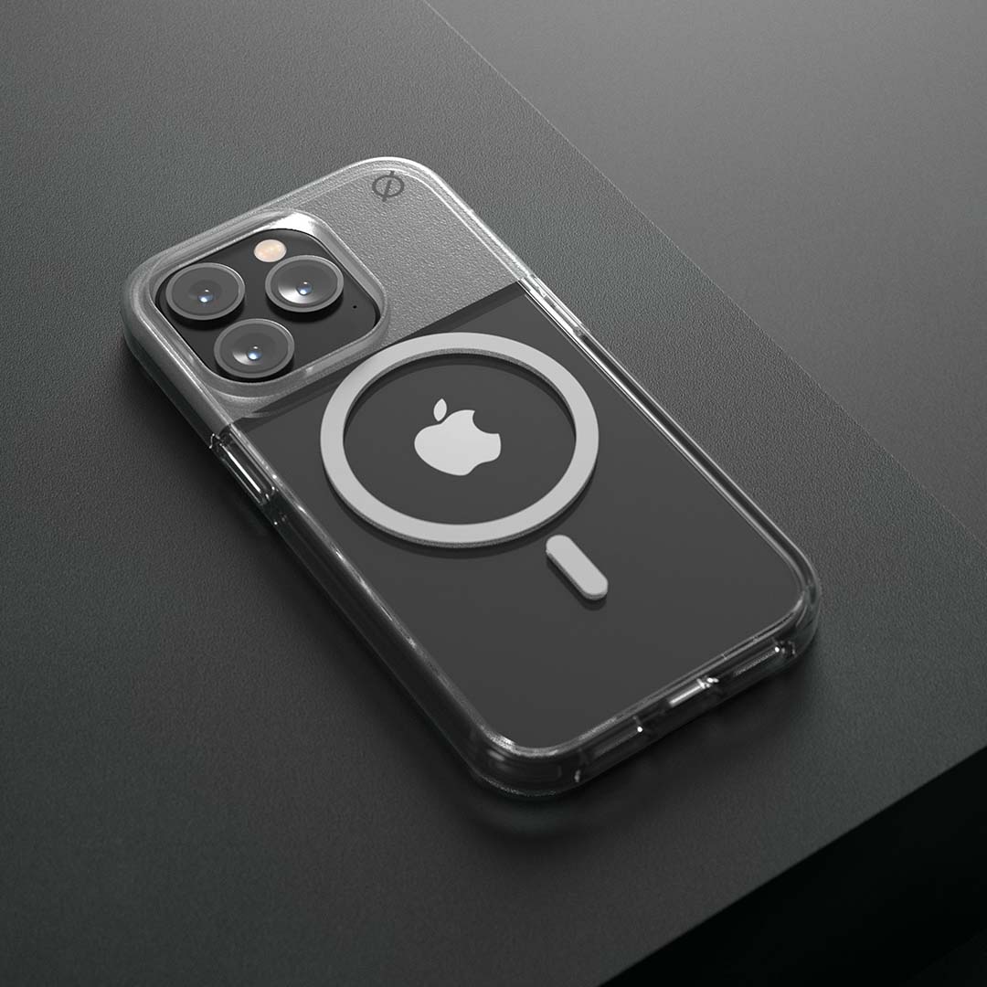 MagSafe Clear Aluminium iPhone 14 Pro Case Eco Slim Protection Atom Studios#colour_clear