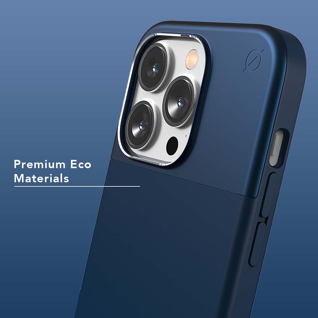 MagSafe Silicone Aluminum iPhone 14 Pro Case Eco Slim Protection Atom Studios#color_ink-blue
