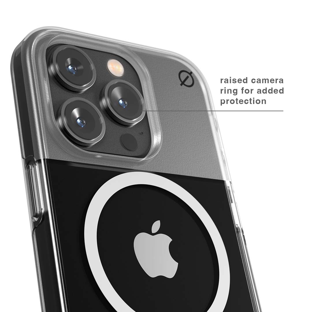 MagSafe Clear Aluminium iPhone 14 Pro Case Eco Slim Protection Atom Studios#colour_clear