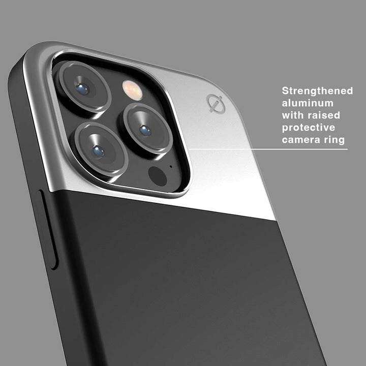 MagSafe Silicone Aluminum iPhone 14 Pro Case Eco Slim Protection Atom Studios#color_carbon-black