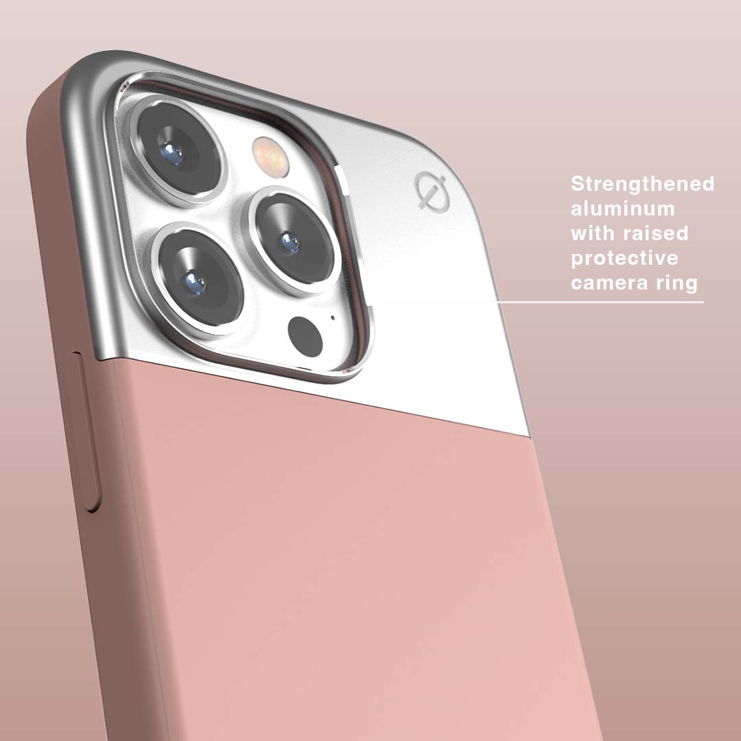 MagSafe Silicone Aluminum iPhone 14 Pro Case Eco Slim Protection Atom Studios#color_pink-clay