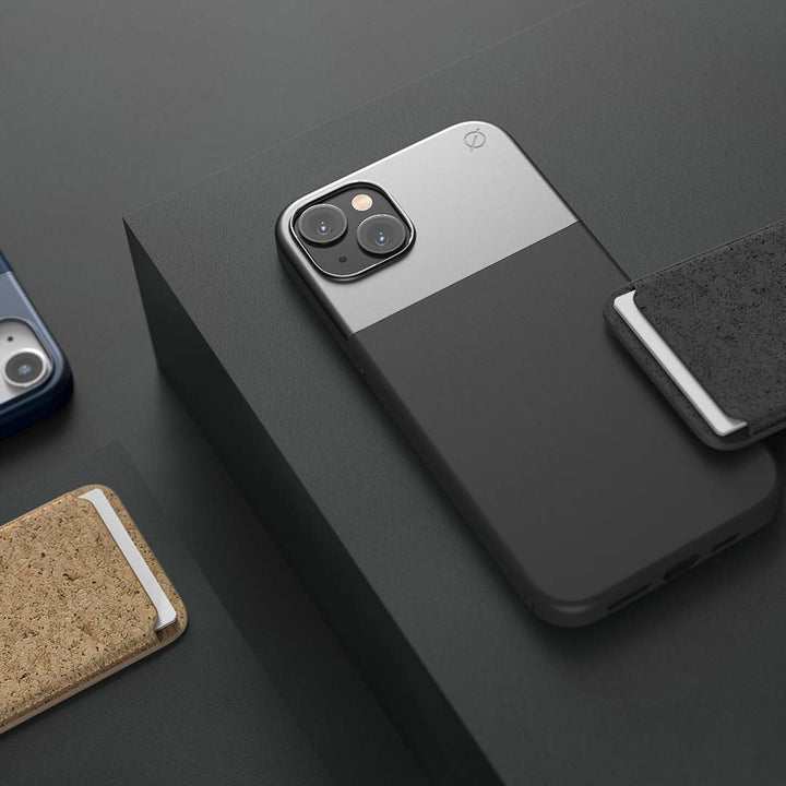 MagSafe Silicone Aluminium iPhone 14 Plus Case Eco Slim Protection Atom Studios#color_carbon-black