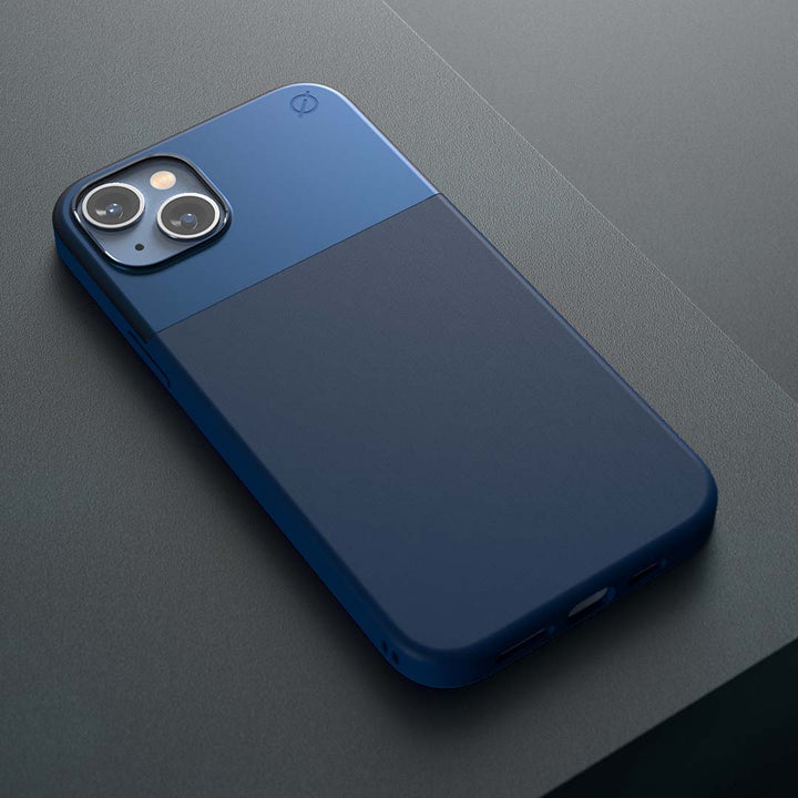 MagSafe Silicone Aluminium iPhone 14 Plus Case Eco Slim Protection Atom Studios#color_ink-blue