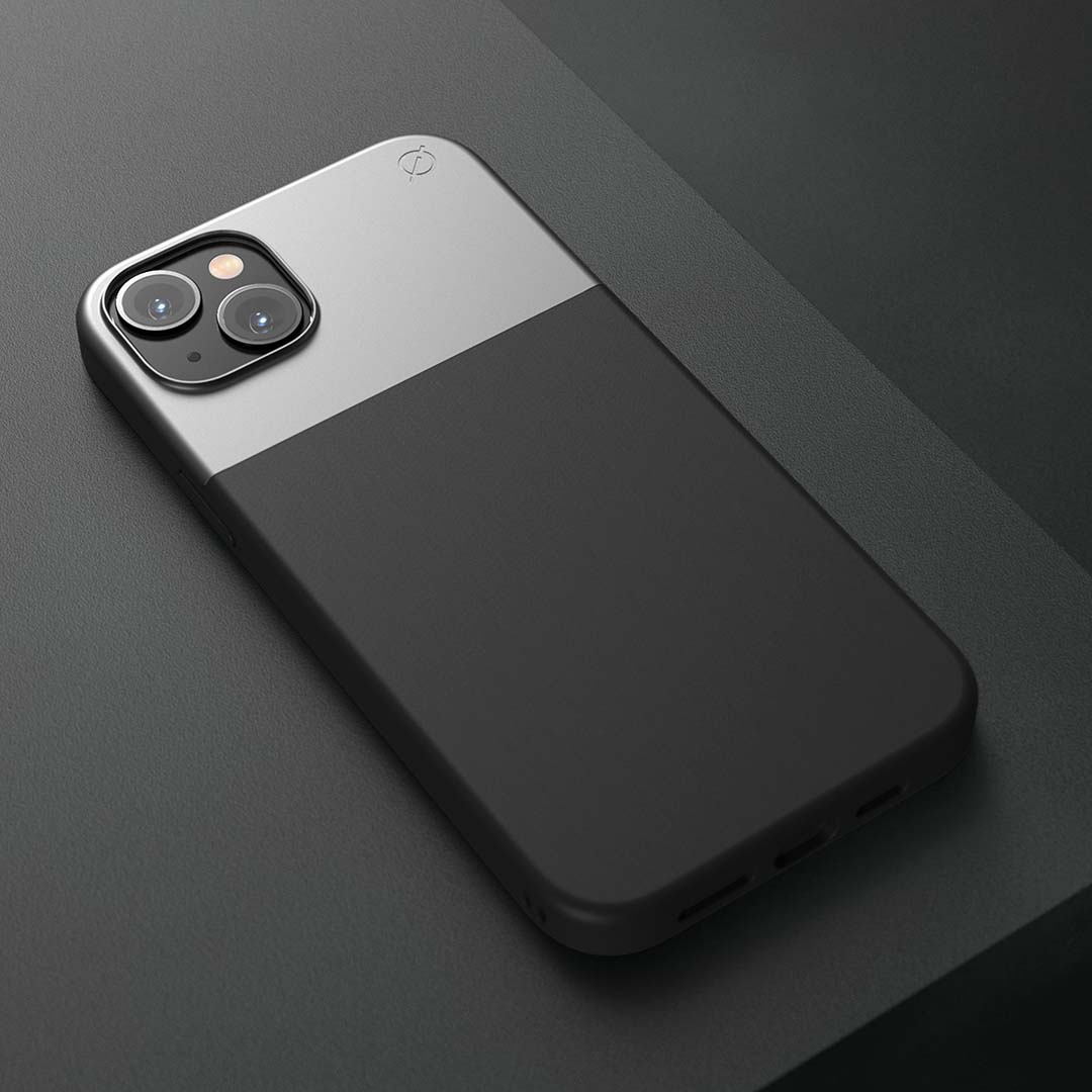 MagSafe Silicone Aluminium iPhone 14 Plus Case Eco Slim Protection Atom Studios#color_carbon-black