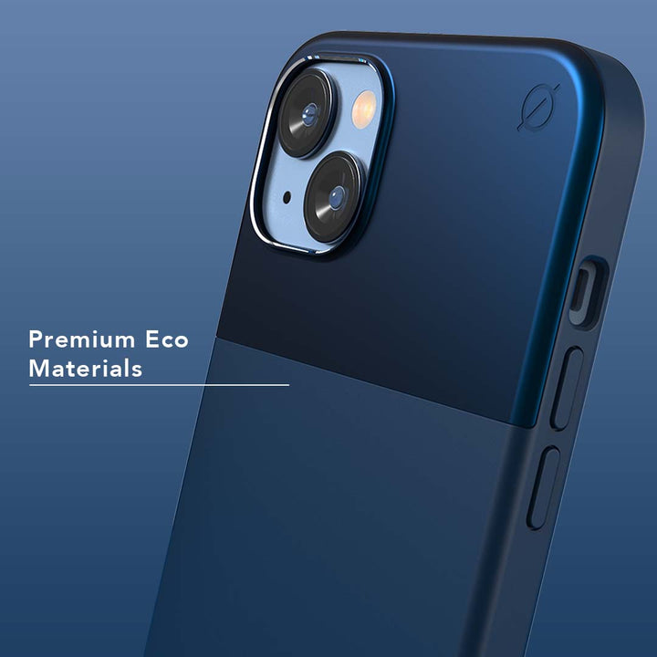 MagSafe Silicone Aluminium iPhone 14 Plus Case Eco Slim Protection Atom Studios#color_ink-blue