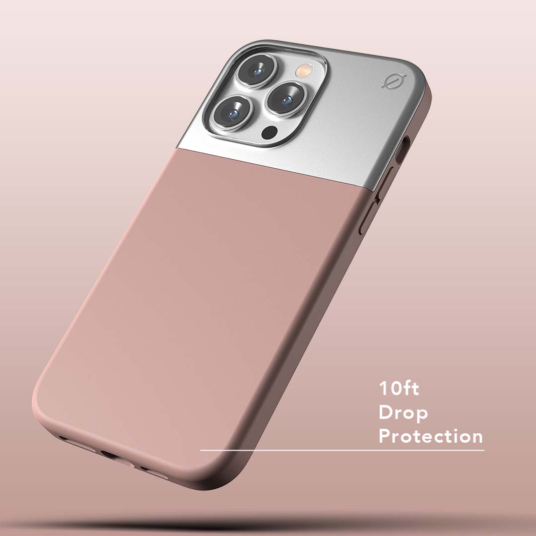 MagSafe Silicone Aluminum iPhone 14 Pro Max Case Eco Slim Protection Atom Studios#color_pink-clay