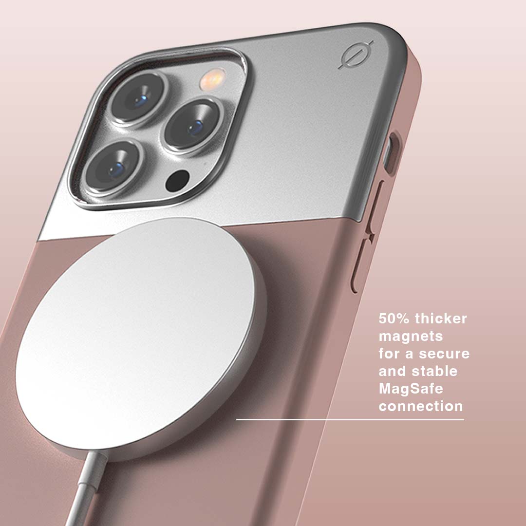MagSafe Silicone Aluminum iPhone 14 Pro Max Case Eco Slim Protection Atom Studios#color_pink-clay